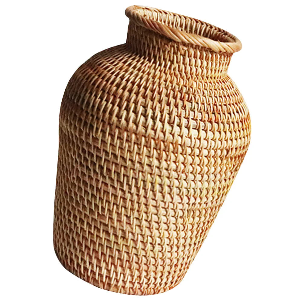 

Rattan Vase Decoration Artificial Flowers Weaving Planter Table Centerpieces Creative Vases for