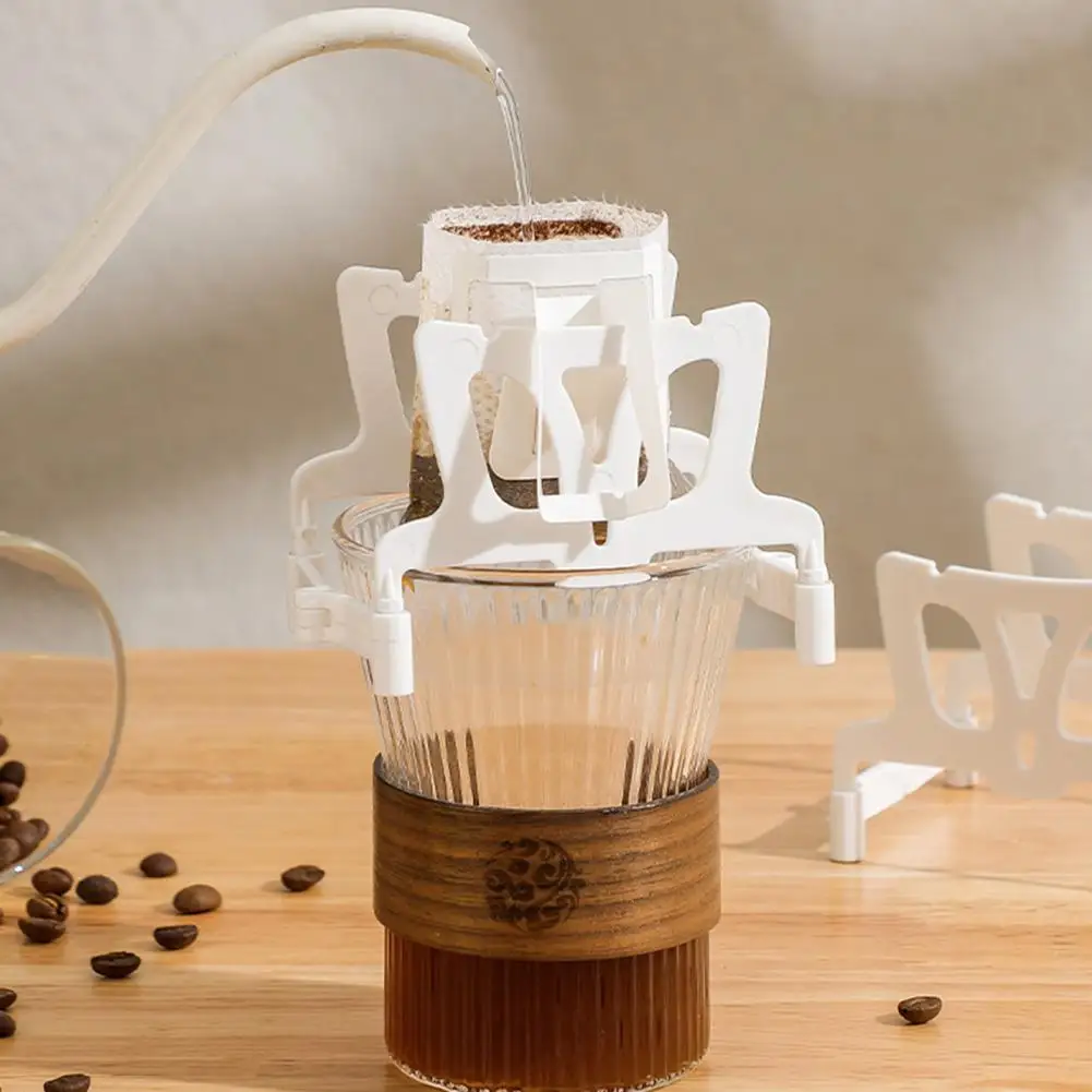 Reusable Coffee Filter Stand Portable Coffee Drip Bag Holder Stand Reusable Foldable Filter Paper Rack Travel-friendly for Home