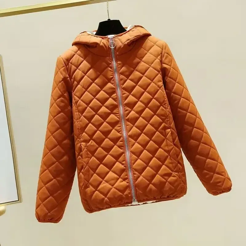 Damen Kapuzen jacke lässig Basic warm Samt Lamm Parka Mantel Herbst Winter neue solide leichte weiche Oberbekleidung Modestil