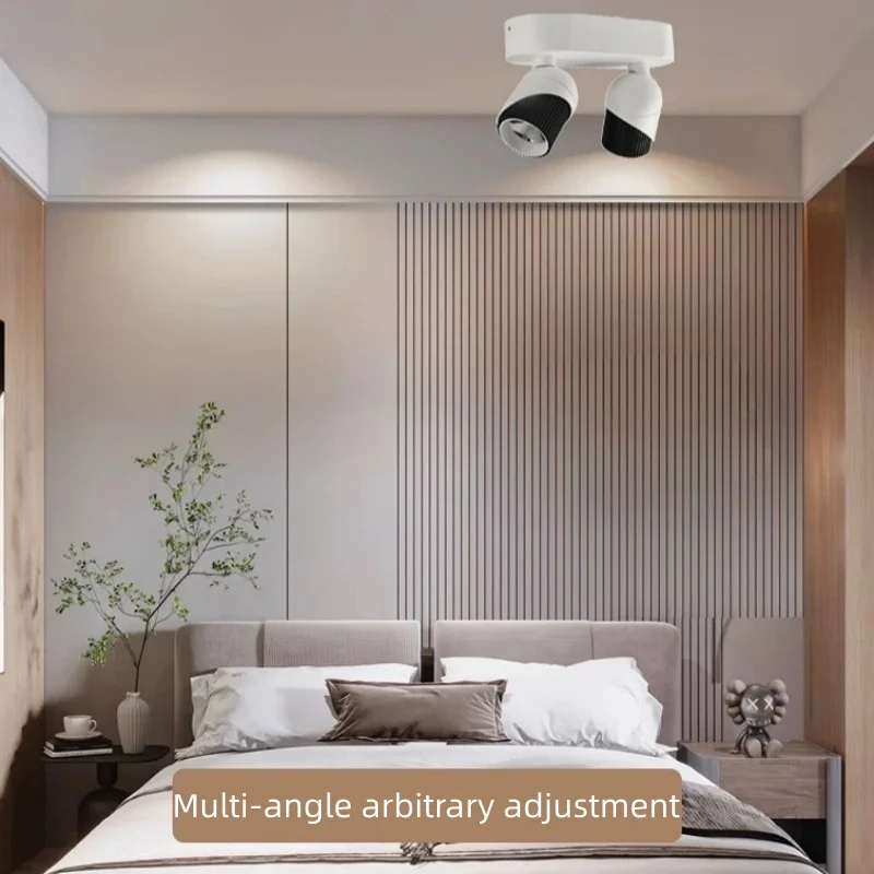 Foco LED antideslumbrante abierto para sala de estar, comedor, fondo de pared, lámpara de techo de tres cabezas de doble cabeza