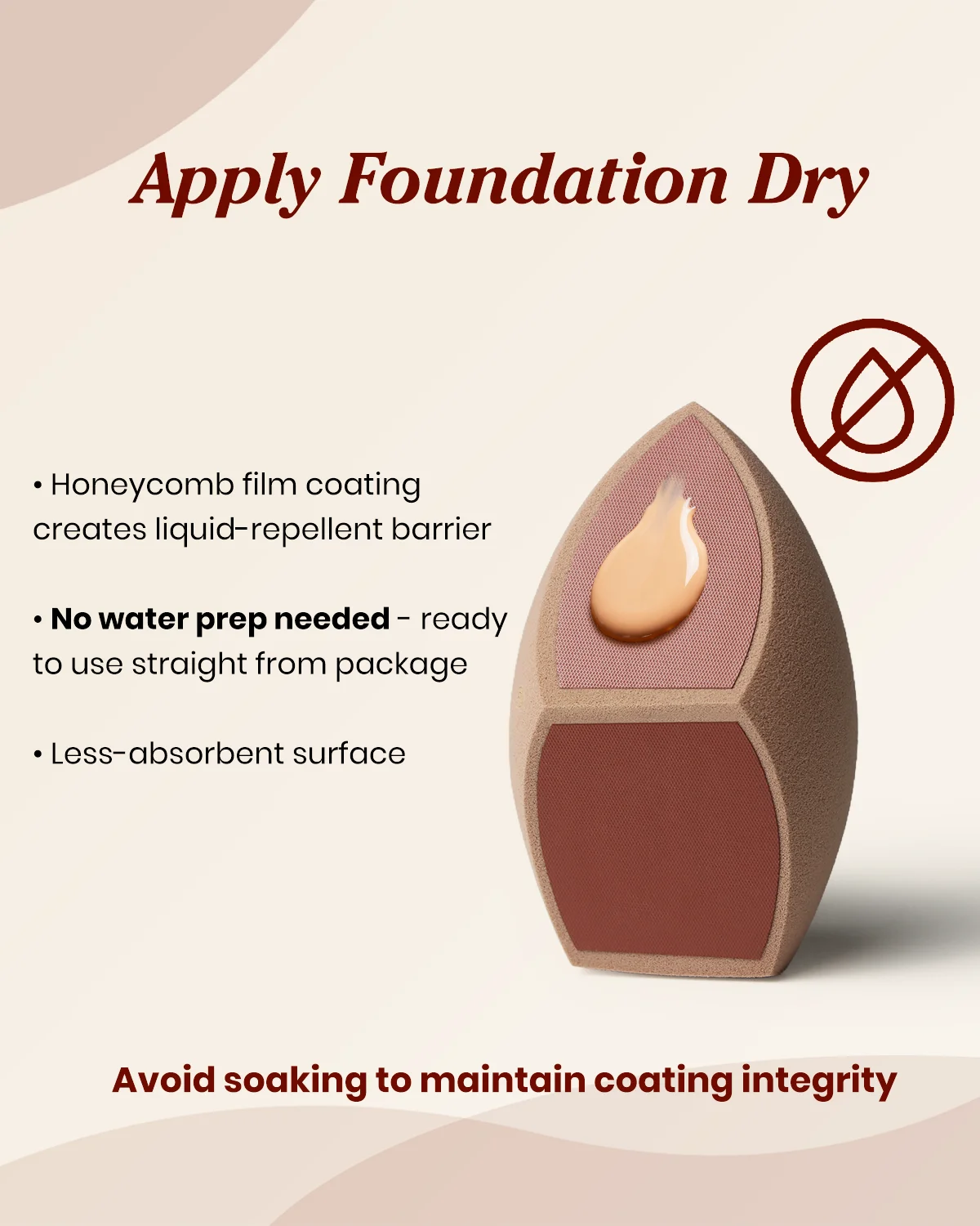 Honeycomb Film Makeup Sponge for Foundation Reduces Liquid & Cream Waste, Soft and Latex Free 2pcs Beauty Sponges