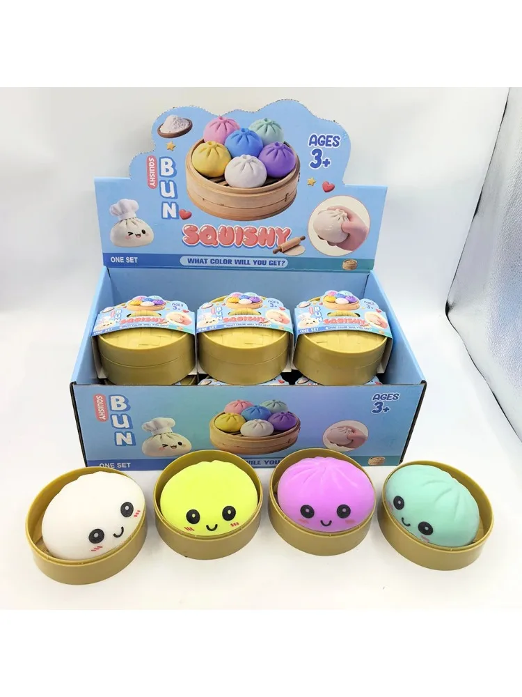 Kleurrijke gesimuleerde dumpling squishy ontspannende anti-stress speeltje voor het verlichten van angst, het verbeteren van het geluk, herbruikbaar en met terugverende werking. - afbeelding 2