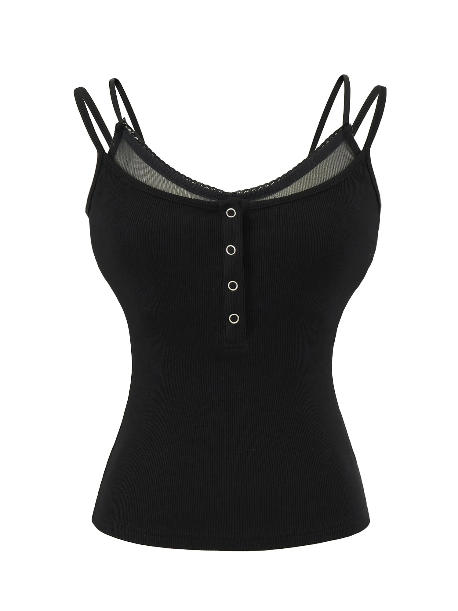 Sexy ort American Girl Sle Button Lace Trim Vest Henry Falso in due pezzi Strapl Pure Desire Streetwear per le donne