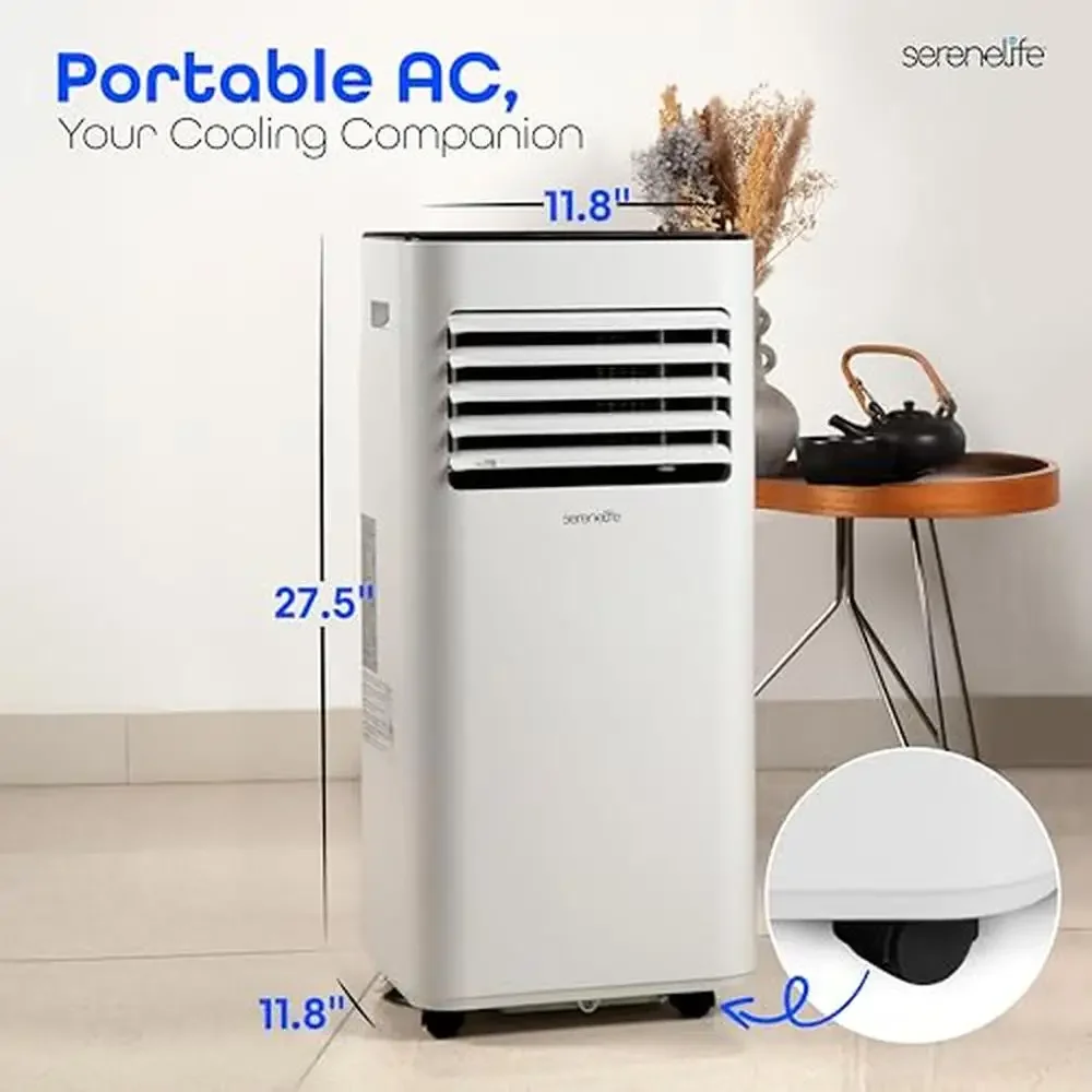 3-in-1 Portable Air Conditioner 8000 BTU Cooling Power Dehumidifier & Fan Modes Remote Control Ultra-Quiet Operation Energy