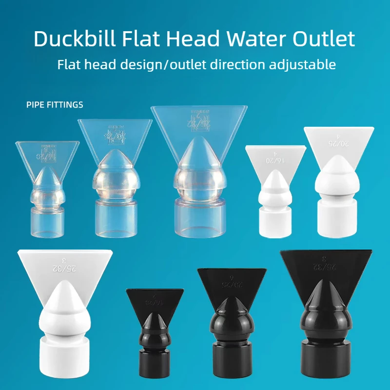 Adjustable Aquarium Duckbill Flat Outlet Water Nozzle Fish Tank Wave Maker Sprayer Head Universal Rotatable Back Filter Nozzle