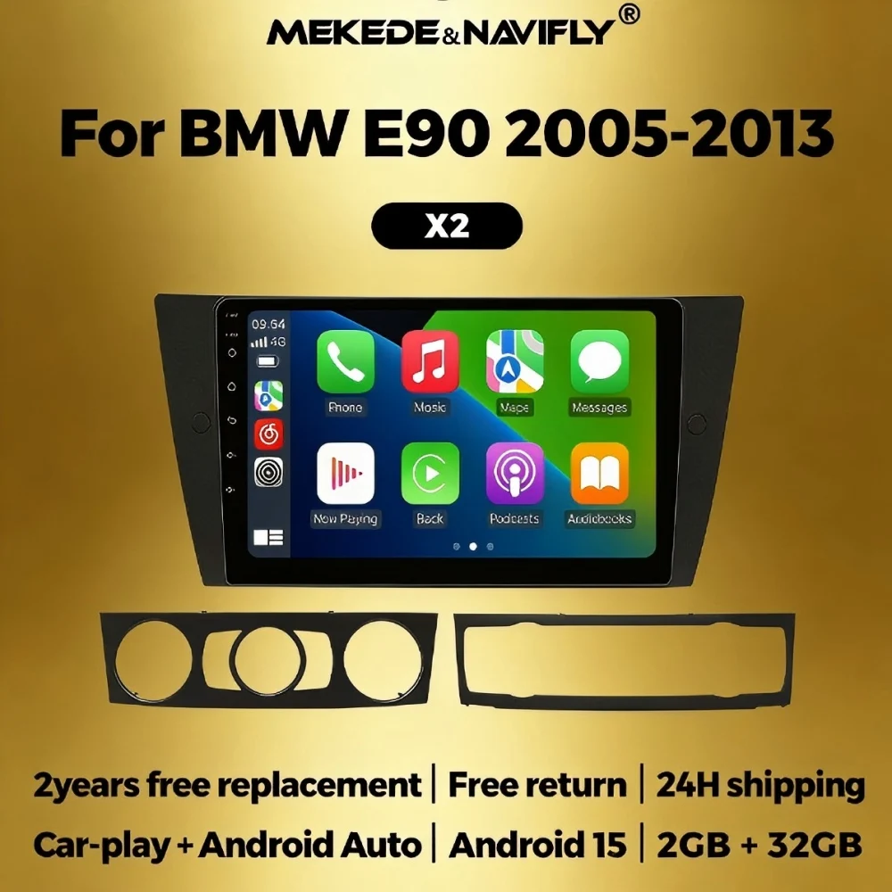 

Для BMW 3 серии E90 E91 E92 E93 2006-2012: Автомагнитола Android 15, 2 DIN, мультимедийный плеер, навигационный дисплей