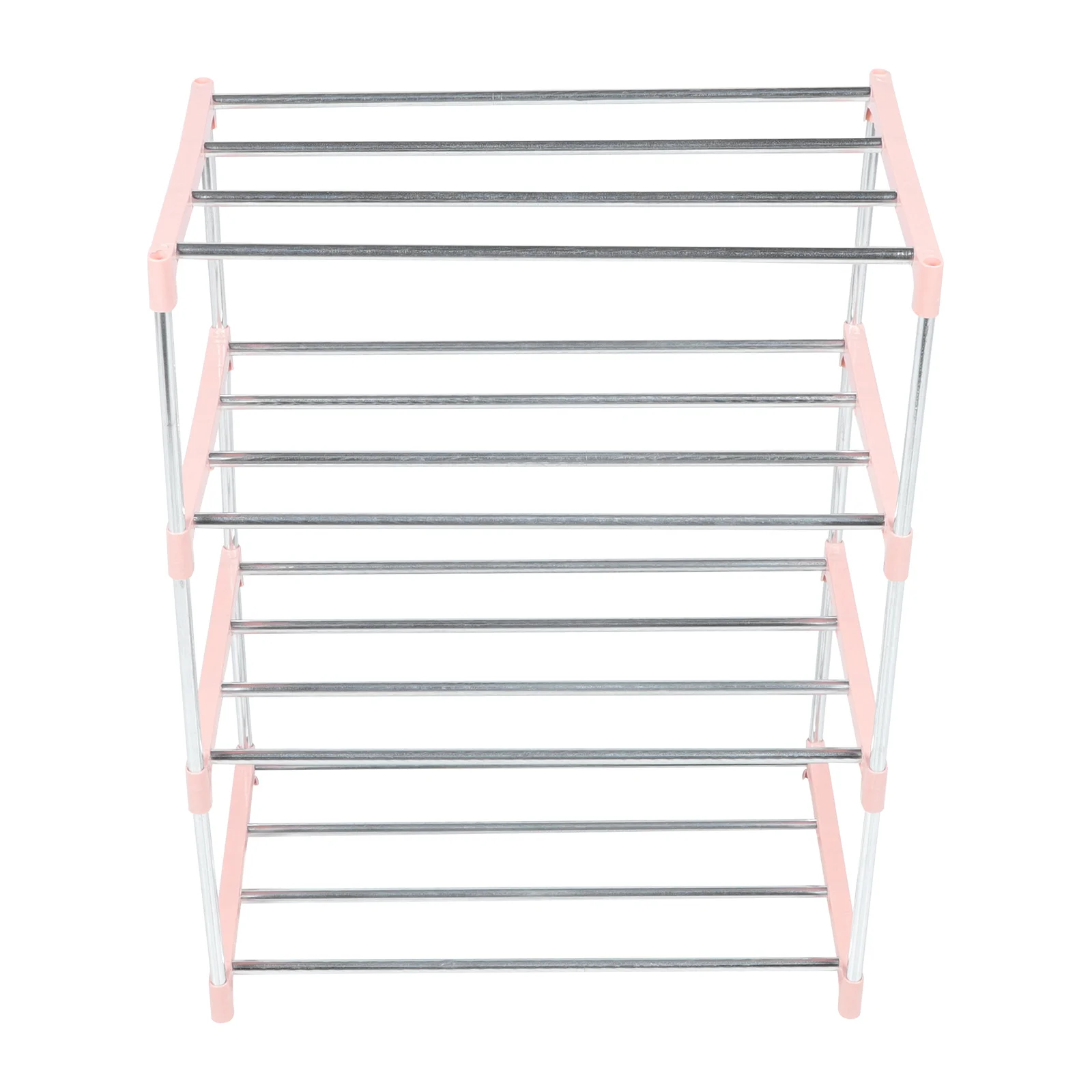 

Four Layer Shoe Rack Sturdy PP and Stainless Steel Storage Holder for Home Entryway Space Saving Multi Layer Shoes Organizer