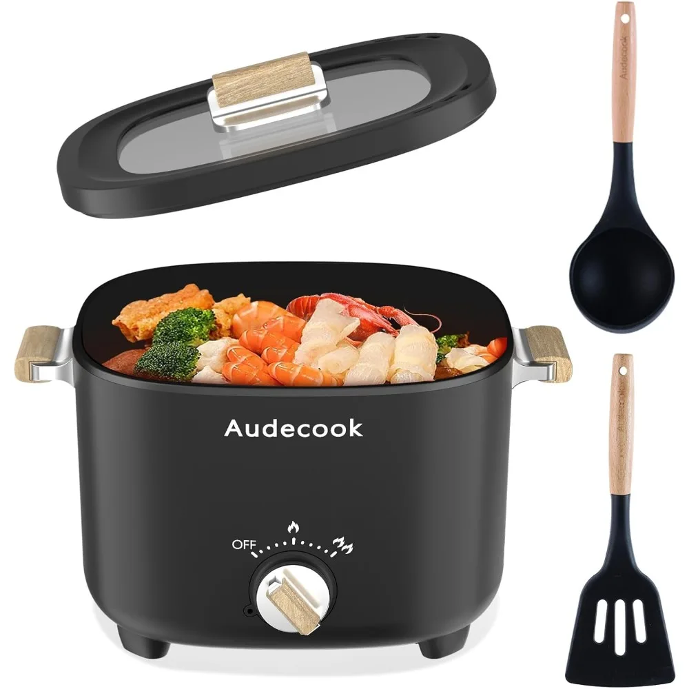 

2024 New Hot Pot Electric, 2.5L Portable Nonstick Multicooker for 1-3 Persons, Honeycomb Texture Travel Electric Skillet