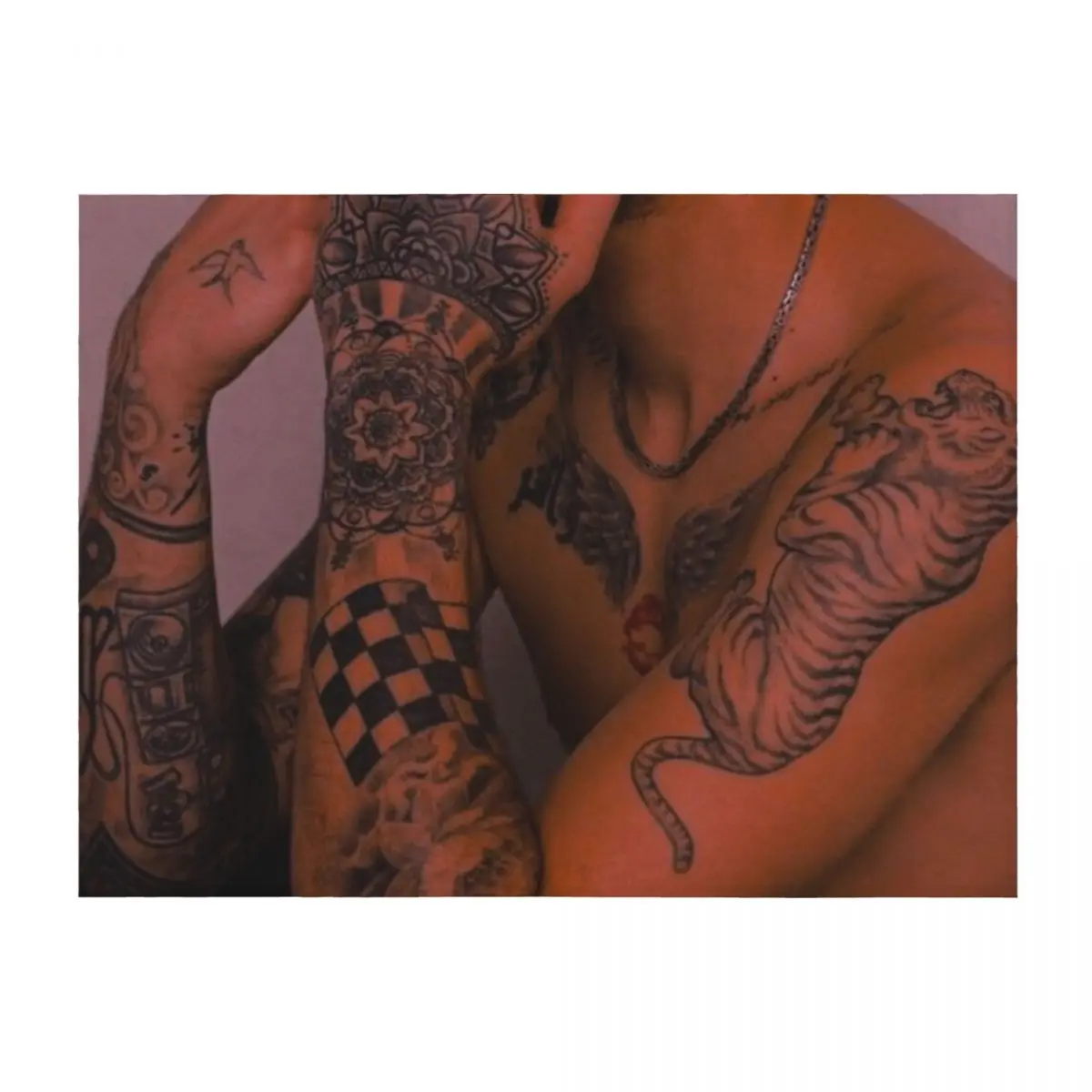 

Zayn Malik tattoos Throw Blanket Nap Single Extra Large Throw Warm Blankets