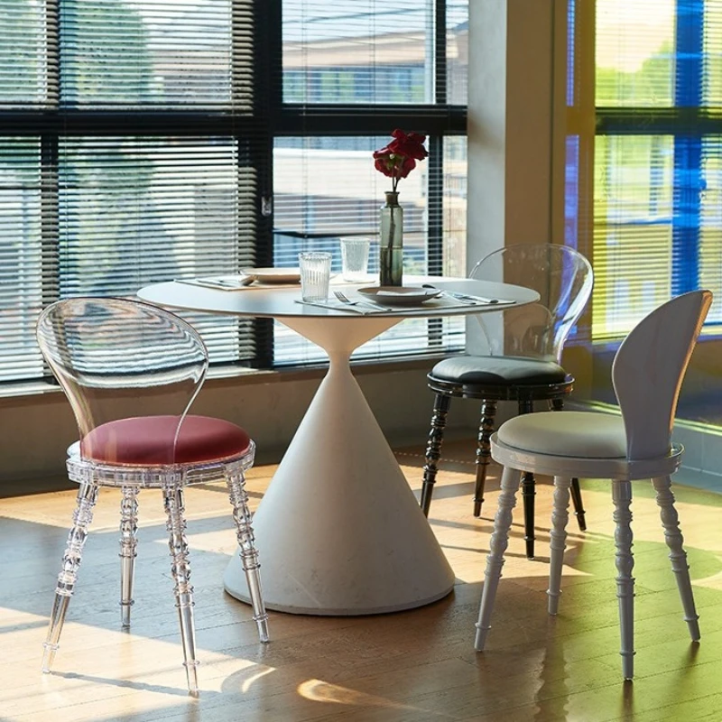 transparent backrest plastic chair devil chair bedroom crystal makeup New Nordic restaurant acrylic