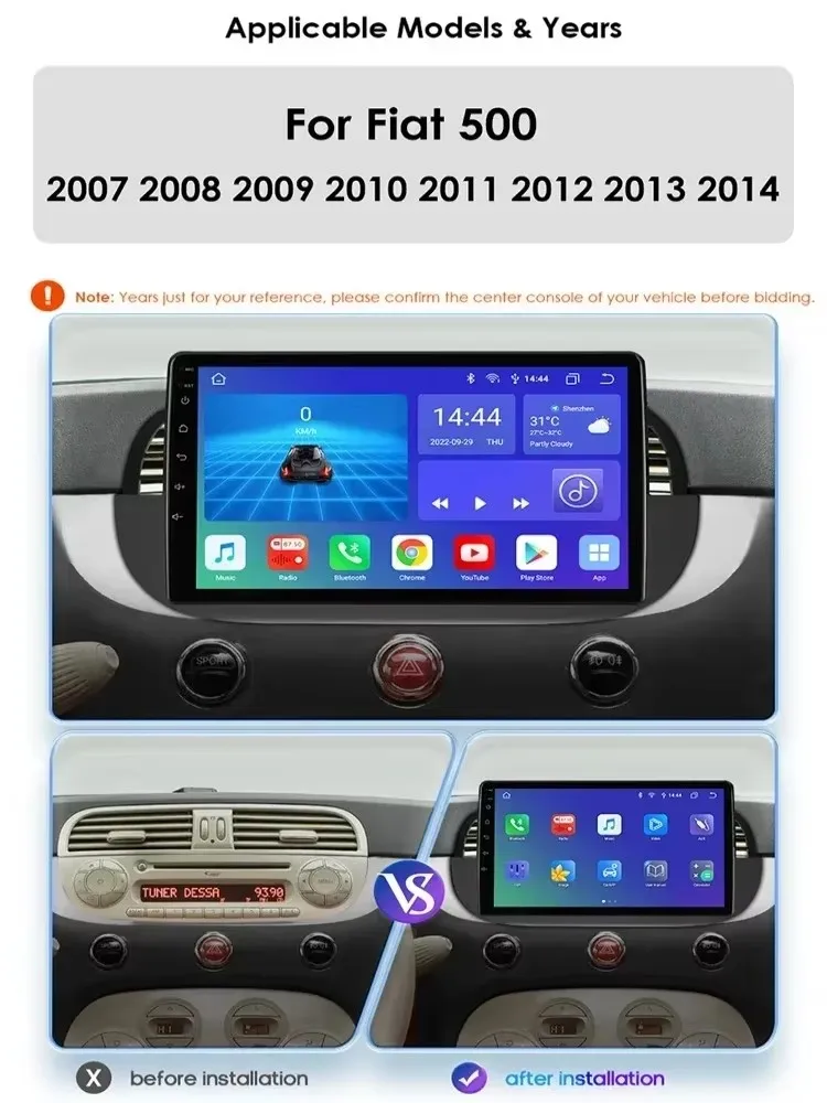 4G 8 Core Android Auto radio GPS Stereo Für Fiat 500 2007-2014 Multimedia Video player 2DIN Autoradio DSP carplay 7862 Kopf Einheit