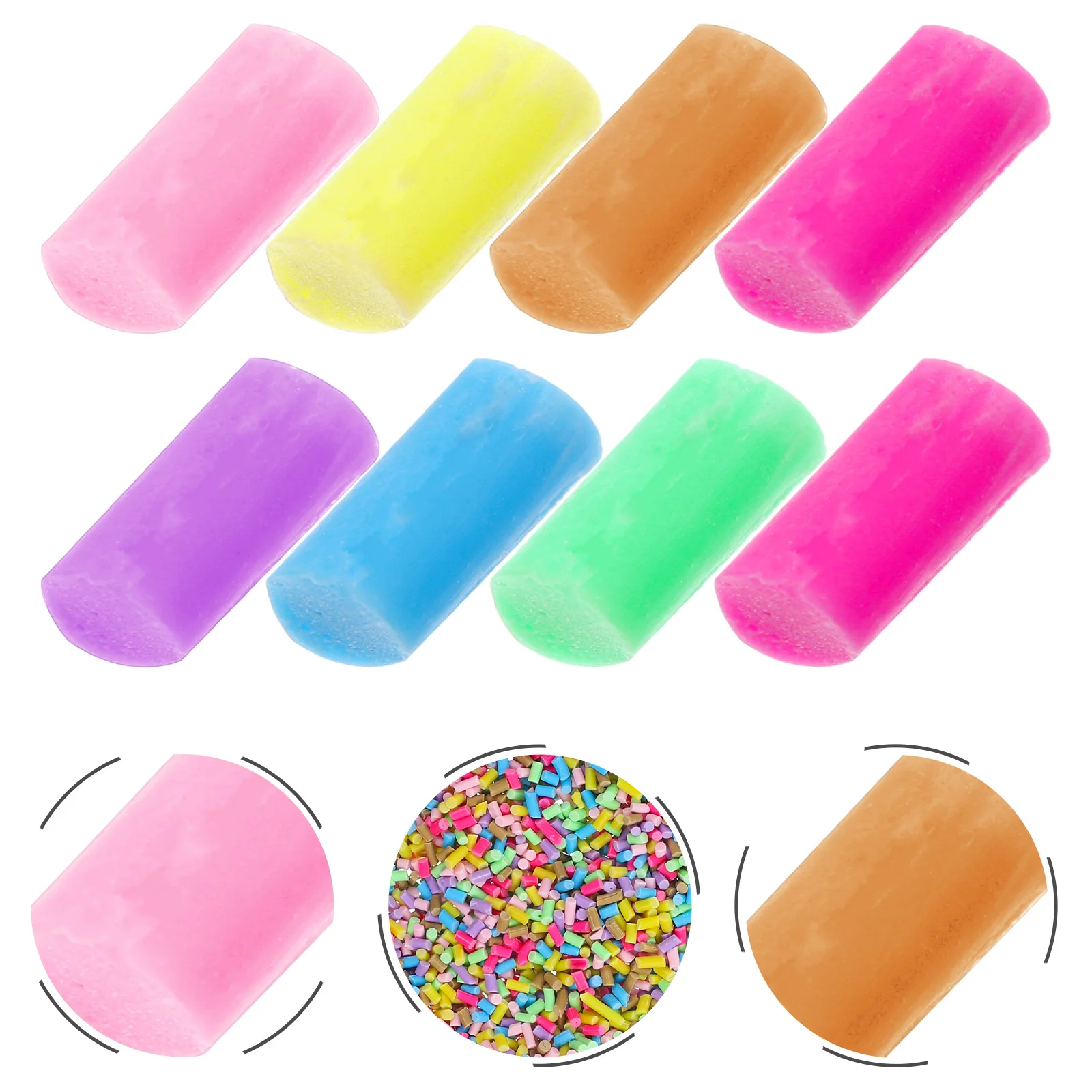 Faux Sprinkles Polymer Clay Color Stripes DIY Accessory Manual Multi-functional Pendant Slices Decor