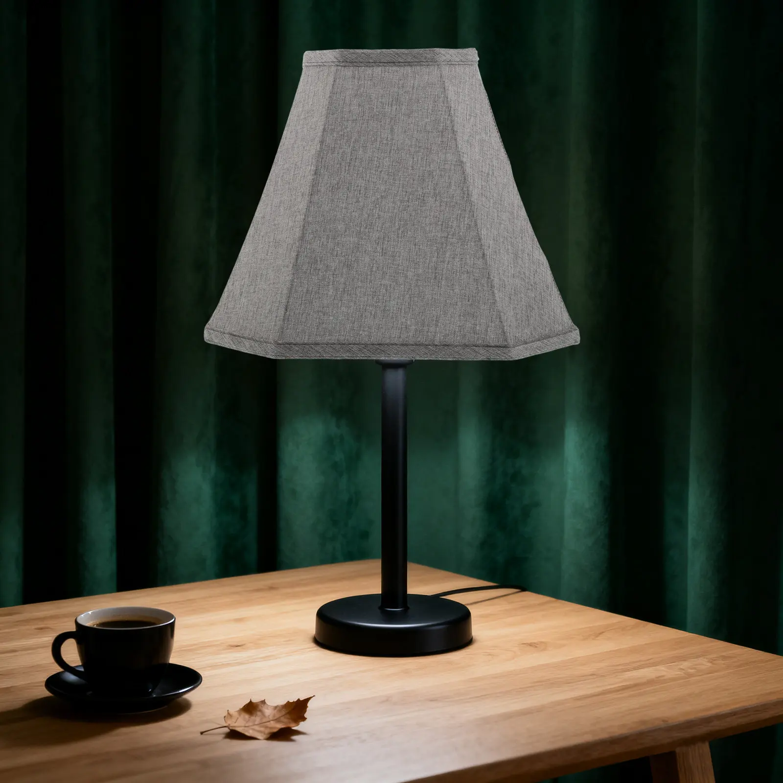 Linen Lamp Shade Square Folded Fabric Lampshade 13x10x6 Easy Replace for Table Floor Lamp Living Room Bedroom Lampshade Square