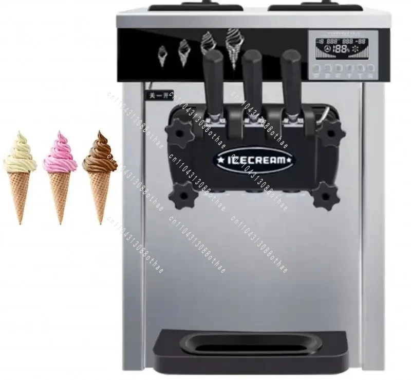 Ice Creme Machine Automatic Three Flavors Soft Serve Ice Cream Machine Table Top Ice Cream Maker