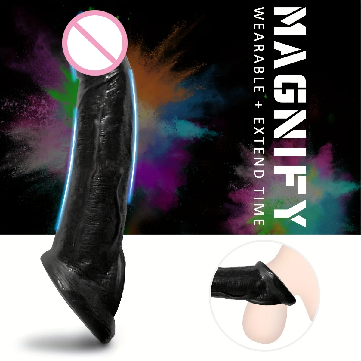 21cm Penis Extension Sleeve Reusable Penis Extender Delay Ejaculation Penis Condoms Men Sex Toys for Adults