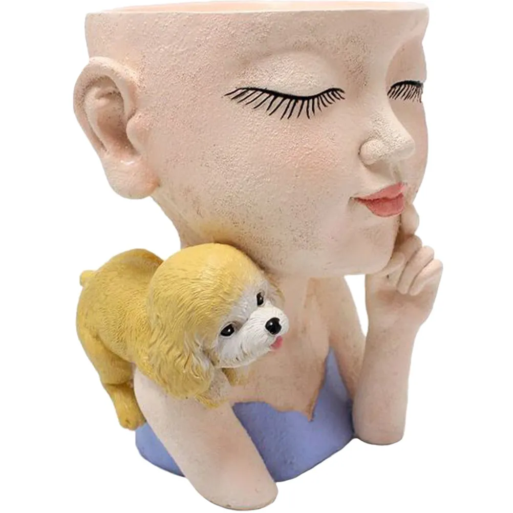 

Creative Girls Face Pot Decorative Household Flowerpot for Indoor Plants Small Bonsai Container Ideal for Office