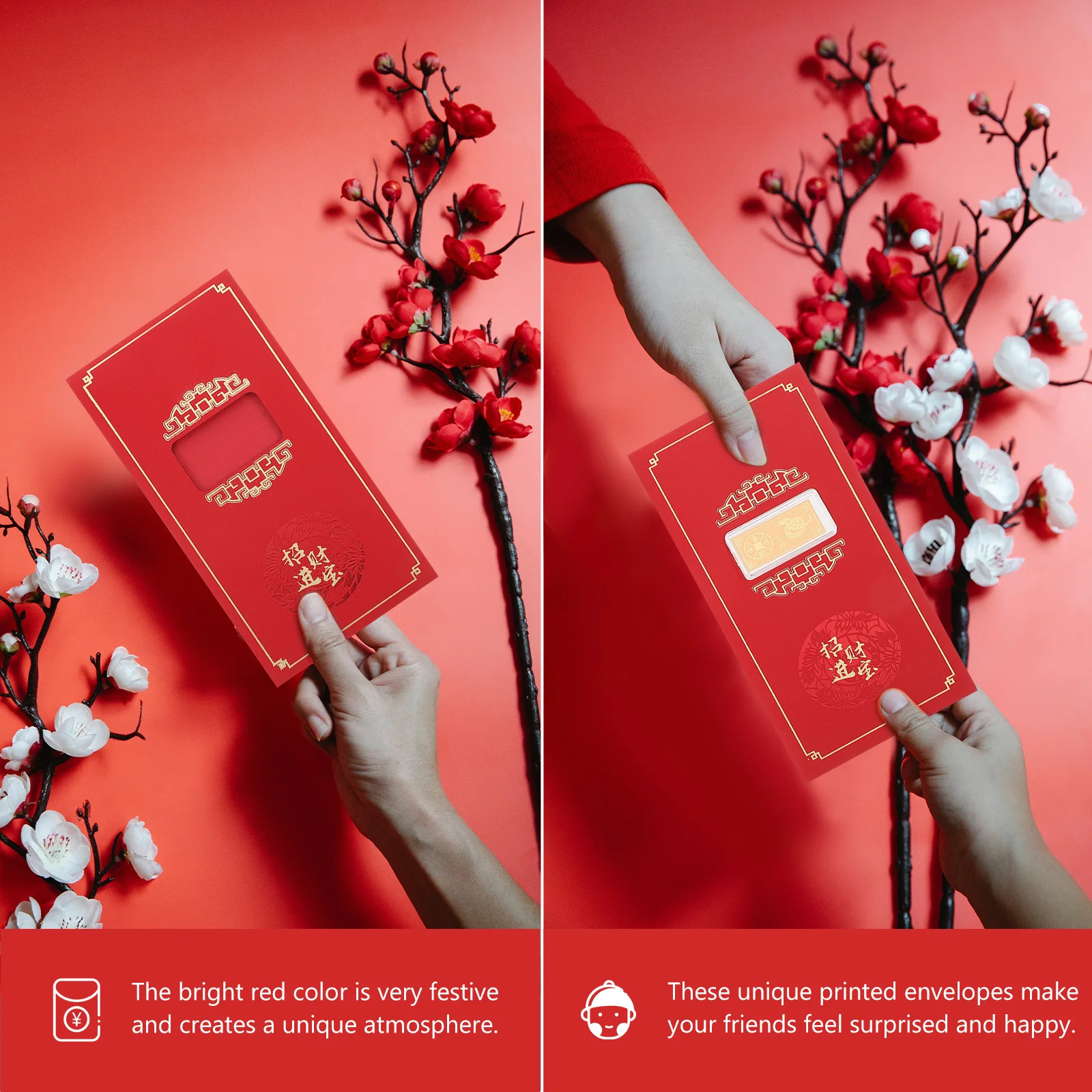 

6Pcs Snake Year Red Packets Good Wishes Spring Festival Gift for Friends Family Red Envelopes Dragon Year Envelope