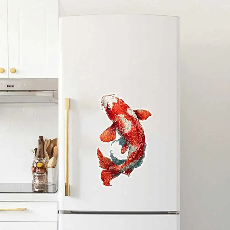 Koi Fish Vinyl Stickers Multi-Surface Decorative Wall Bathroom Toilet Living Room Cabinet Fridge & Car Stickers AA91