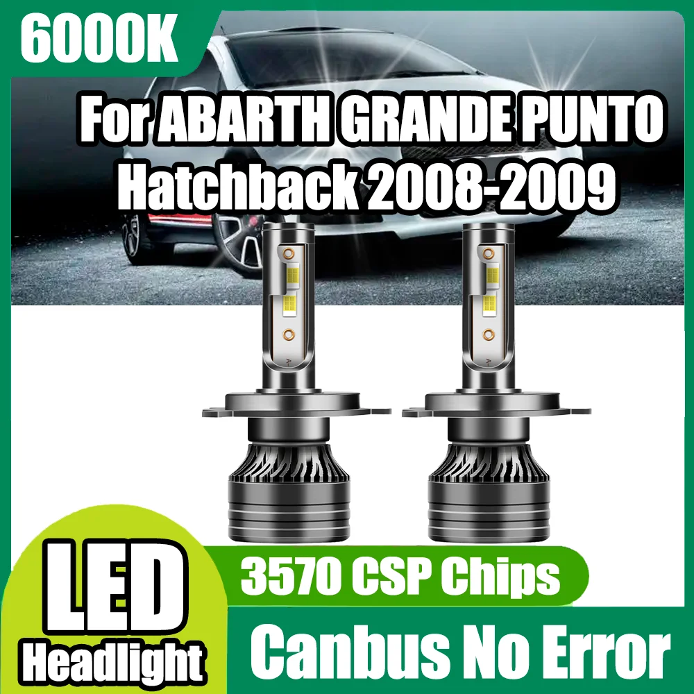 

2PCS 120W H4 Car Headlight Canbus No Error LED Headlight 6000K White CSP Chips 12V For ABARTH GRANDE PUNTO Hatchback 2008-2009