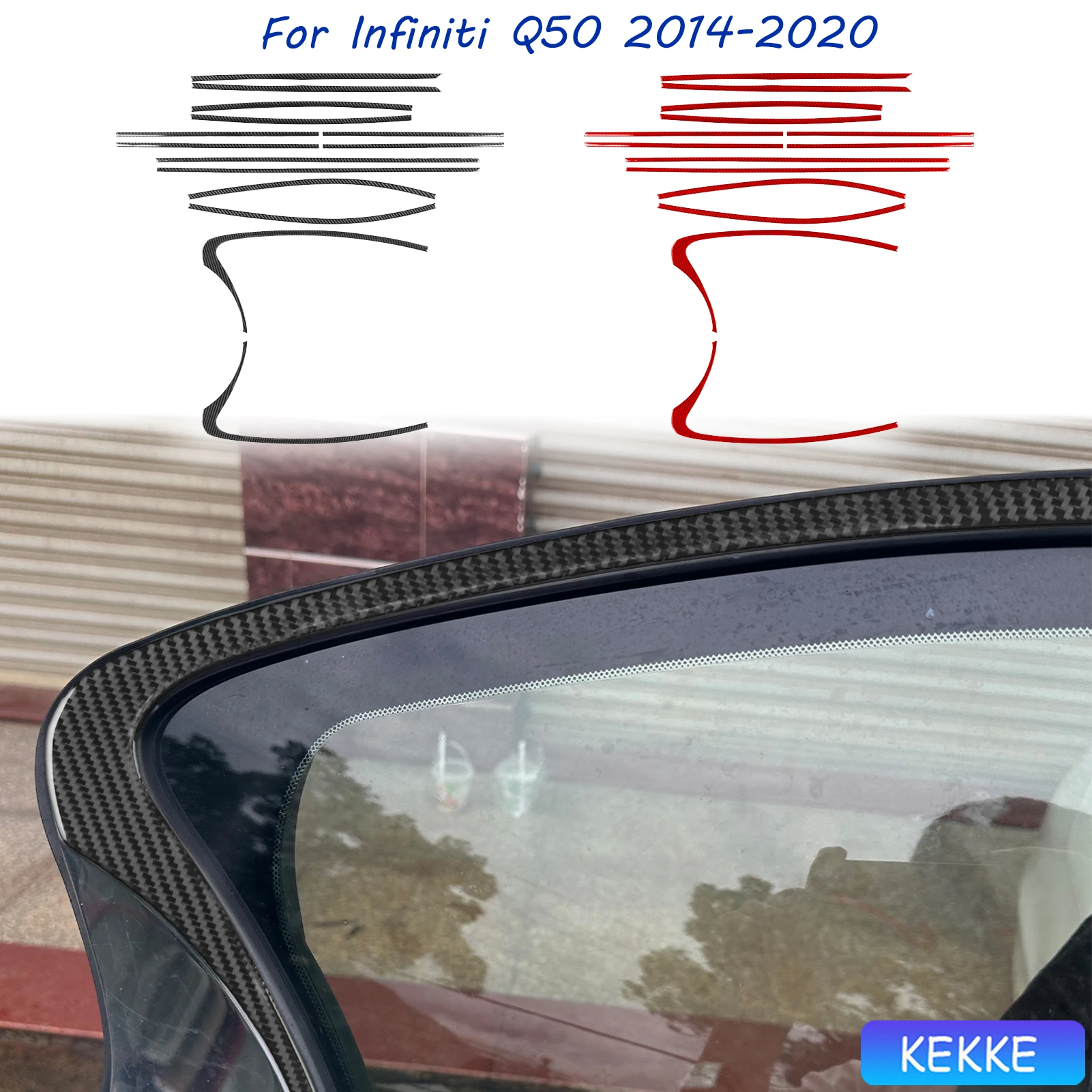 

For Infiniti Q50 2014-2020 Carbon Fiber Window Exterior Trim Cover Car Interior Accessories Decorative Tuning Stickers Auto Trim