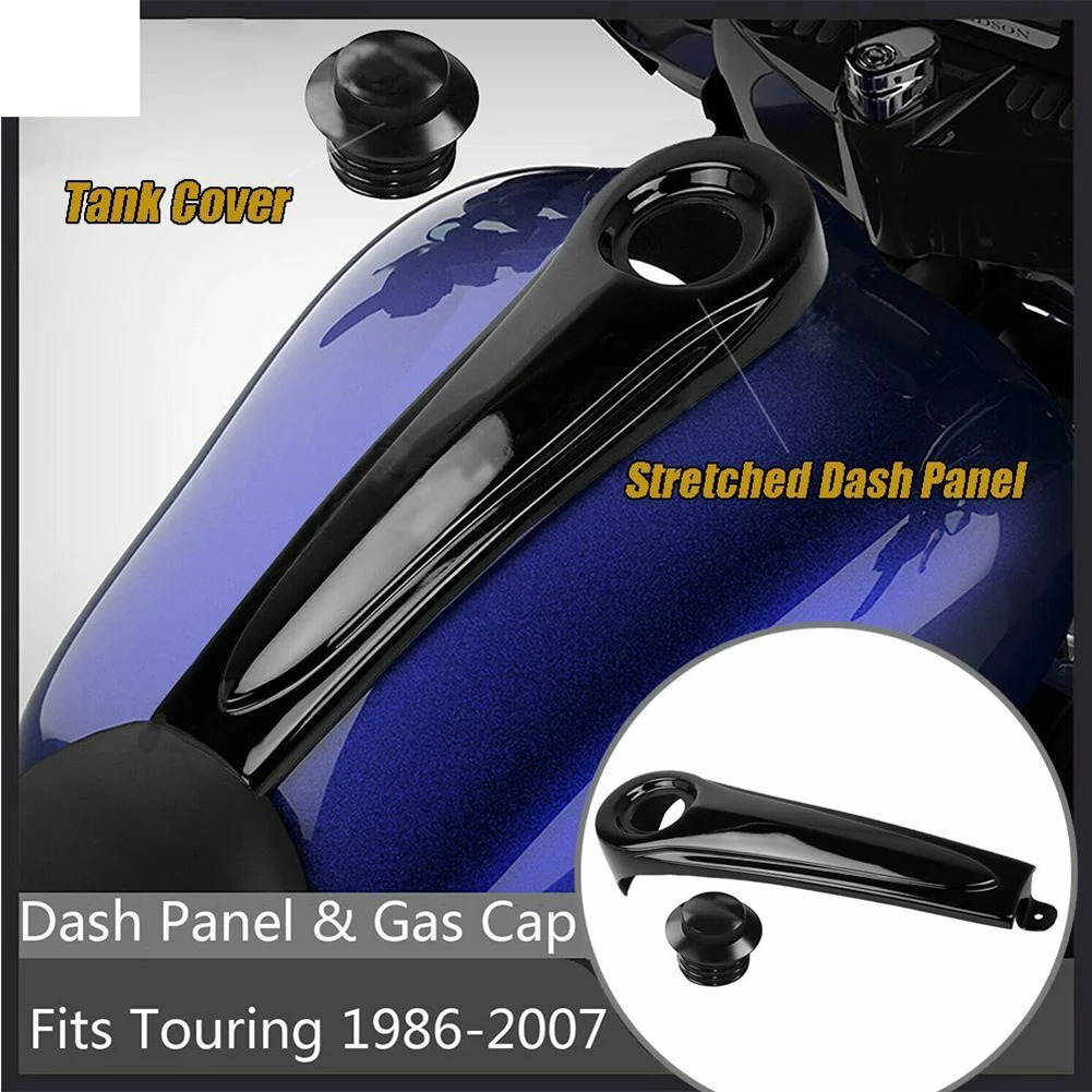 Motorcycle Stretched Dashboard Panel +Gas Tank Cap Cover For-Harley Electra Glide Touring FLHT Glossy