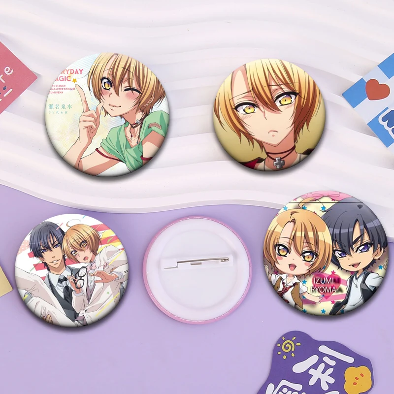 Sena Izumi Cute Cartoon Badge Anime Love Stage!! Round Brooches on Backpack Accessorys Handmade Tinplate Pins for Jewelry Gifts