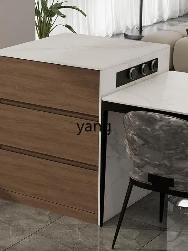 

TGF Custom Rock Slab Small Island Cabinet Single Dining Table Multifunctional Extendable Mid-Guide Simple