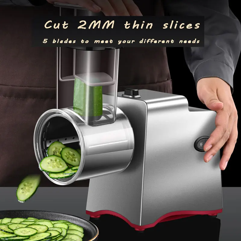 220v Electric Multifunctional Vegetable Cutter Home Vegetable Cutter God Commercial Automatic Potato Shredder Shredder Slicer