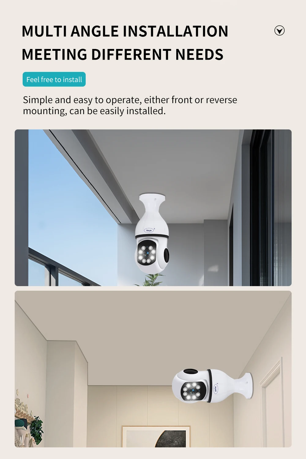 Neye S20 8MP/4K WiFi Smart Home Sicherheit Kamera 1080P HD 10X Digital Zoom PTZ IP Kamera automatische Tracking Sicherheit Überwachung – Detail 6