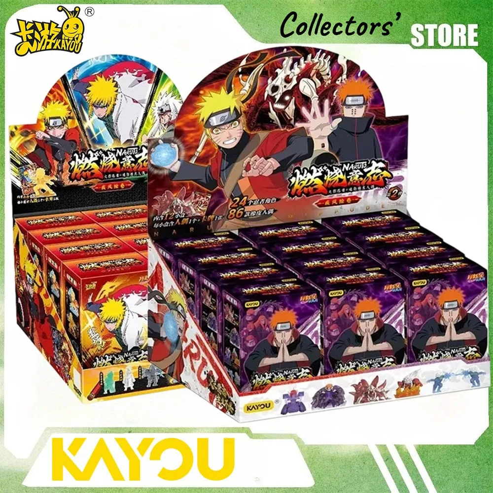 Genuine KAYOU Official Naruto Burning Will Series 2 Eraser Figures Collection Trading Cards Anime Peripheral Gift Toys