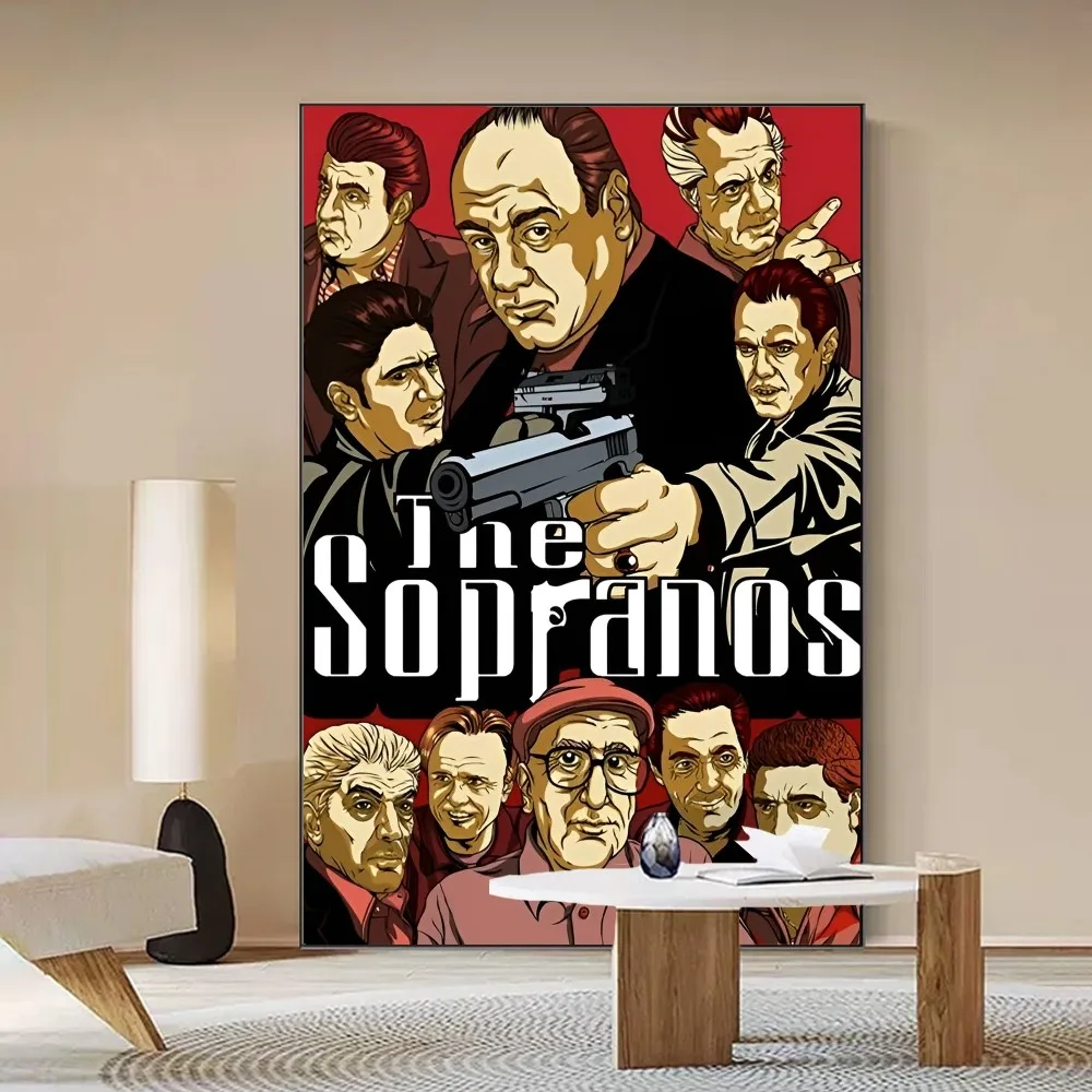 The Sopranos Classic Movie Poster Self-adhesive Art Poster Retro Kraft Paper Sticker DIY Room Bar Cafe Vintage Decorative