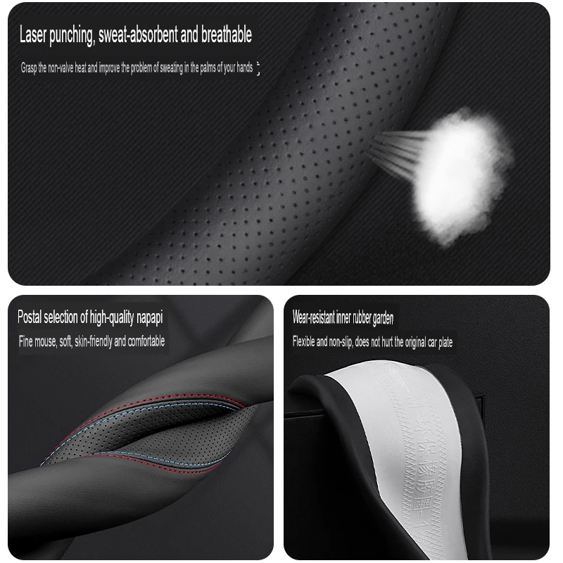 For BYD KING Destroyer 05 2022 2023 2024 2025 Universal Braid Car Steering Wheel Cover Interior Accessories Leather D Type