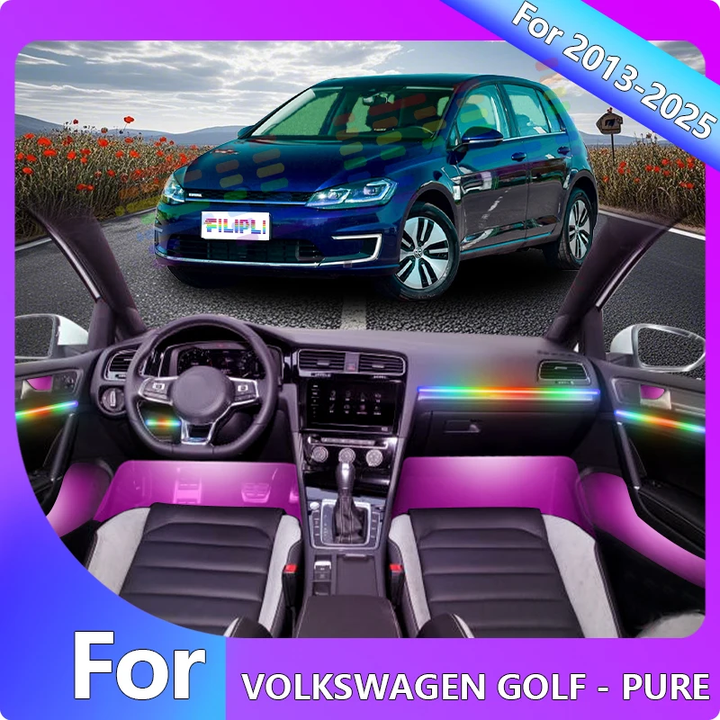 

FILIPLI For 2016 For The Volkswagen Golf pure electric Ambient Light Car Decorations Accessories 64 Color DIY Car Decoration Led