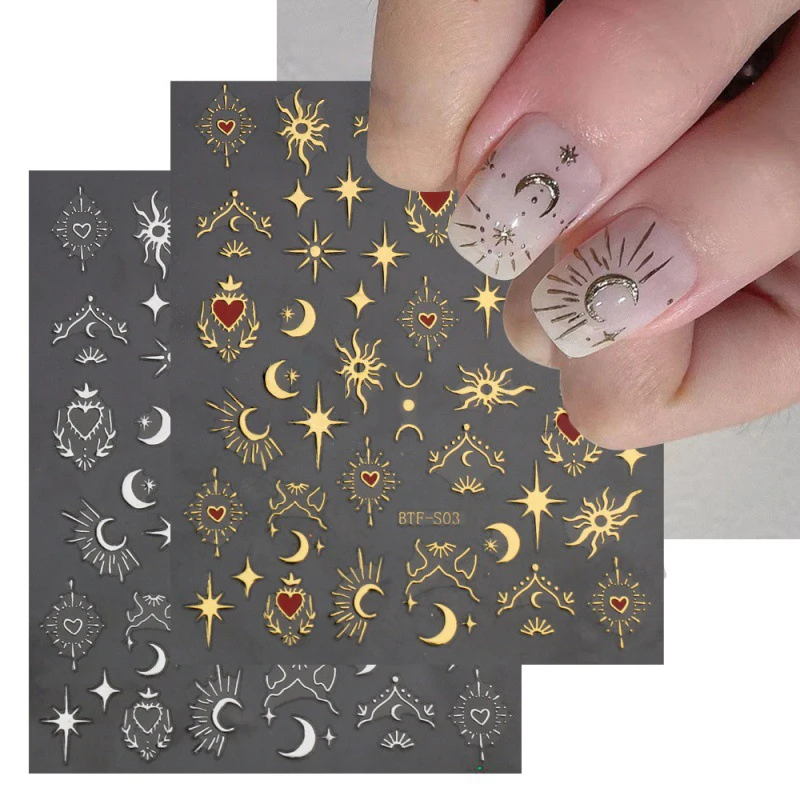 

3D Heart Nail Stickers – Valentine's Day Manicure Decals, Butterfly Decorations