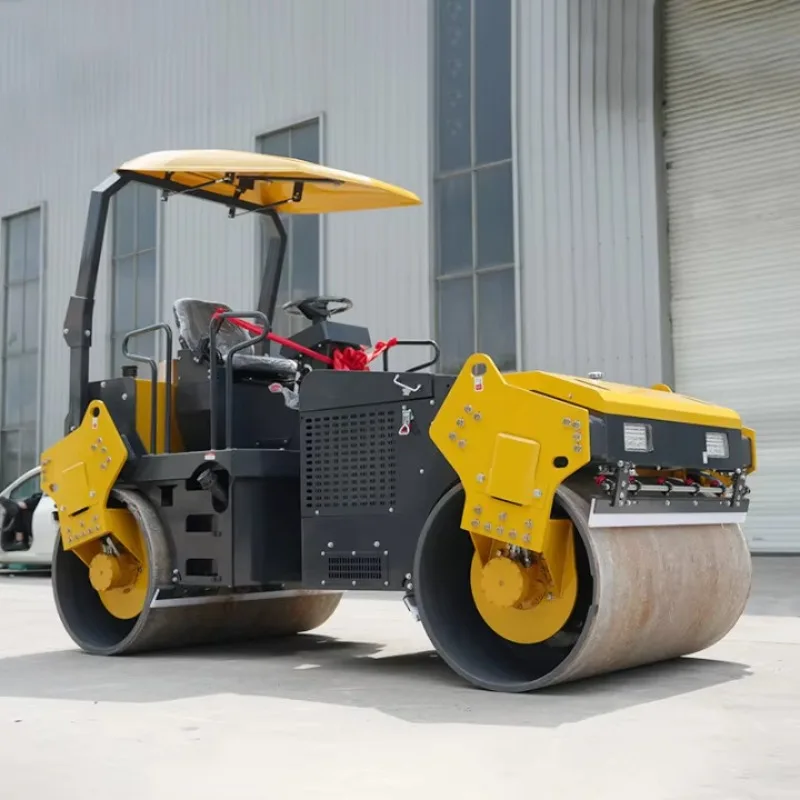 600kg Road Roller Electric Vibratory Plate Walk Behind Compactor Manual Double Drum Small for Soil Landscaping