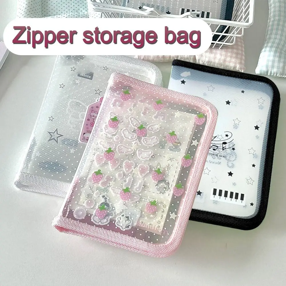 

Portable Twill Stationery Storage Folder PP Water-resistant Zipper Pouch Multi-functional Document Bag School Office Supplies