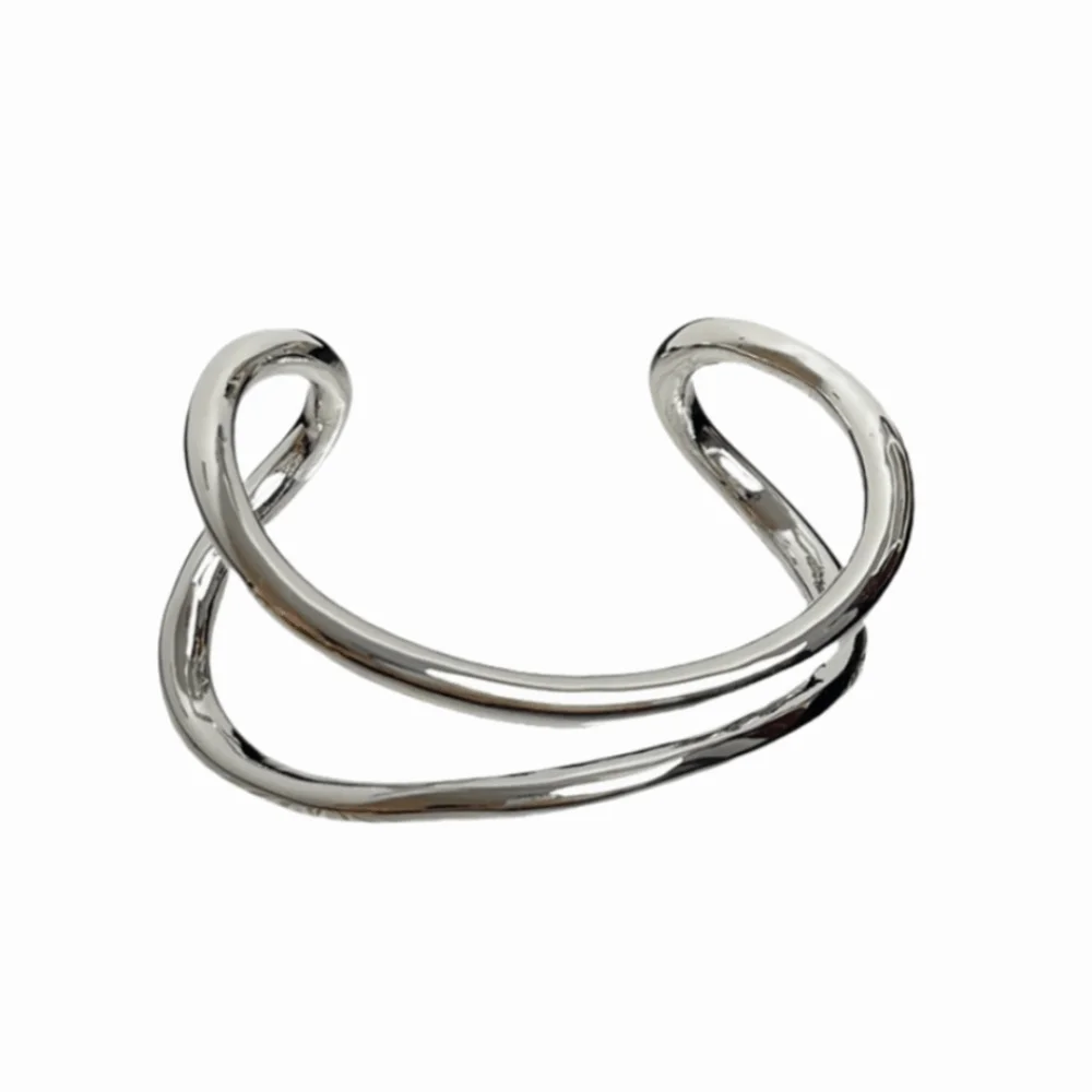 

Alloy Wide Irregular Open Bangle Europe American Style Jewelry Accessories Metal Cuff Bangles Gold Silver Minority Design