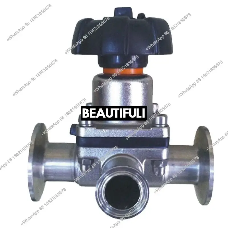 SGM3 Series 3/2-Way Stainless Steel Sanitary Manual Diaphragm Valve with Butt Weld Clip Stop Structure for Water Oil Gas Media
