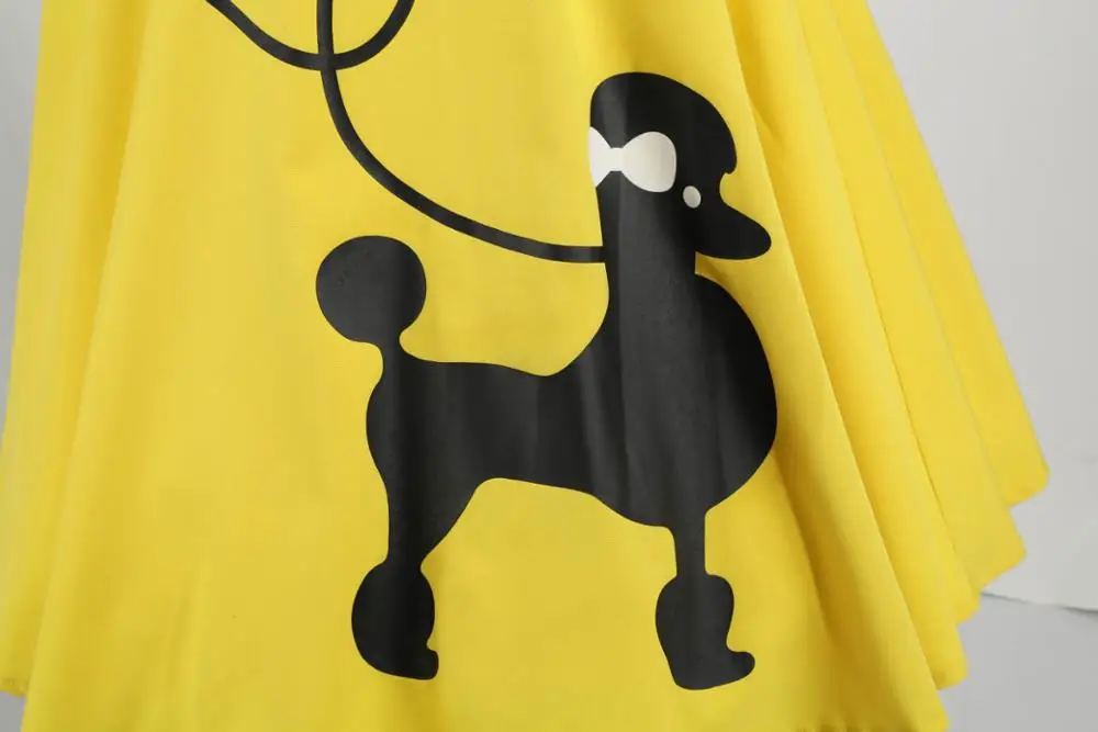 50S 60s vintage poodle dresses with scarf women pinup vestidos summer puppy retro rockabilly dresses hippie retro costume