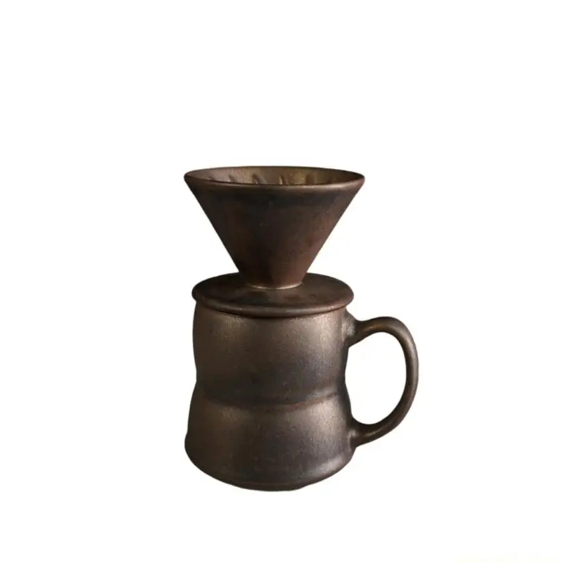 

QX2E Classical Ceramic V 60 Coffee Brewer 460ml With Great Flows Rate Home Brewing Coffee Set For Enhancing Flavor And Taste