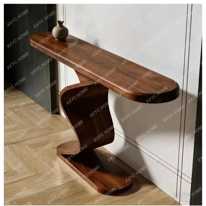 XX New Chinese Style Black Walnut Entryway Modern Simple Solid Wood Feature Table Decorative Strip Table