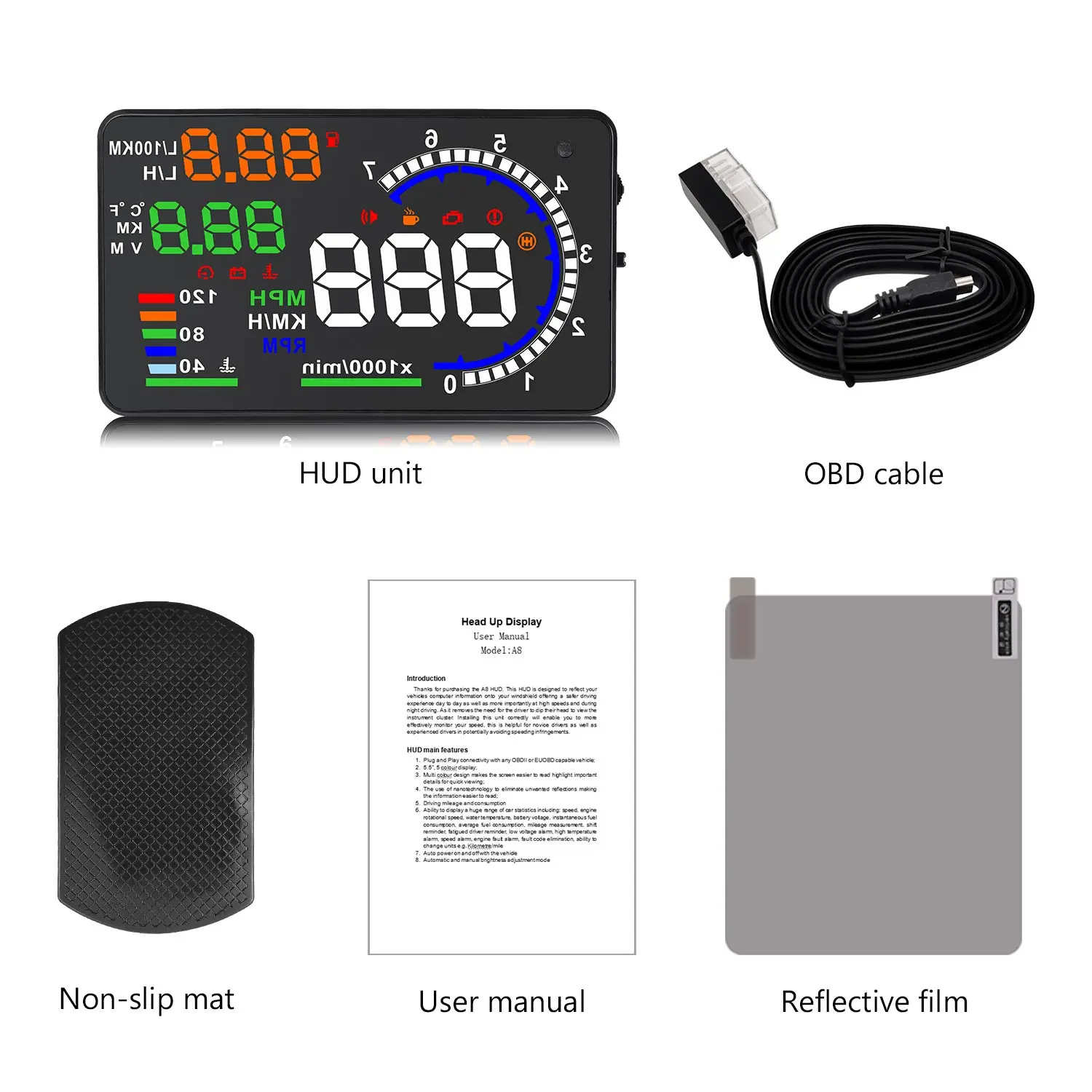 For BMW Active Tourer 223 218 Garmisch 330 335 GTI8 Z2 Z3 Z8 X7 M3 M4 Car OBD2 GPS USB HUD Head Up Display Windscreen Projector