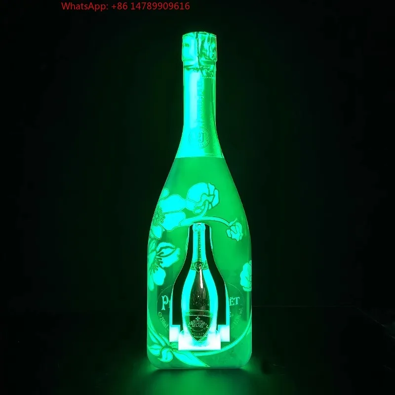 

High-End Bespoke LED Bottle Display RackRechargeable Bar KTV Whiskey Red Wine Bottle Display Stand Colorful Luminous Champagne B