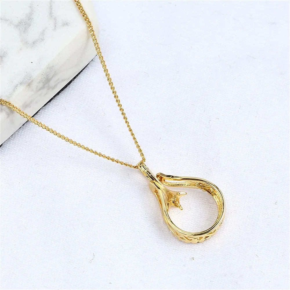 

DIY Gold-Plated Pearl Pendant Setting, Handmade Jewelry Crafting Accessories Jewelry Findings No Pearl No Chain