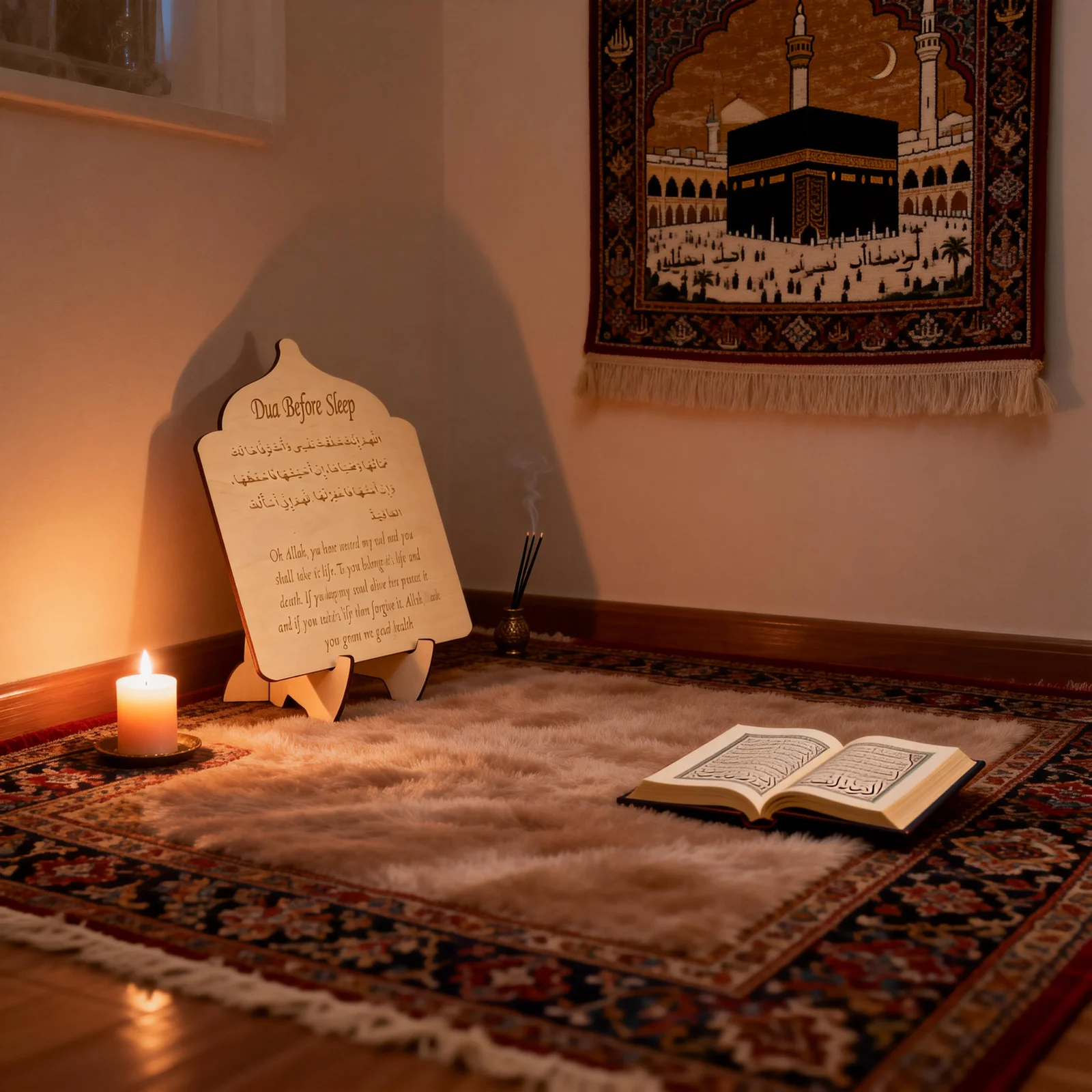 Dua for Breaking Fast Wooden Sign. Laser engraved with English & Arabic script. Ramadan Iftar Suhoor centerpiece.