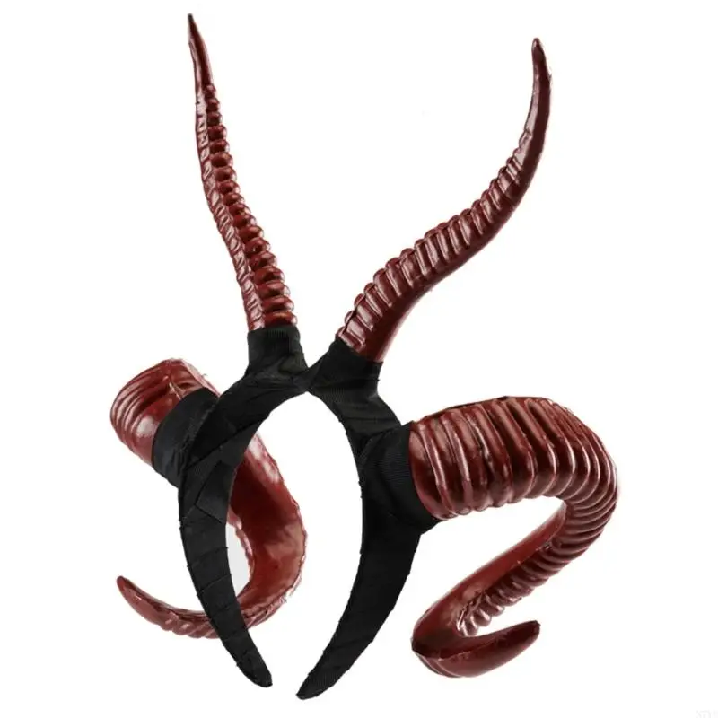 N7YF Mô Phỏng Sừng Linh Dương Đầu Gothic Trang Phục Băng Đô Quấn Tóc Sừng Dê Hairhoop