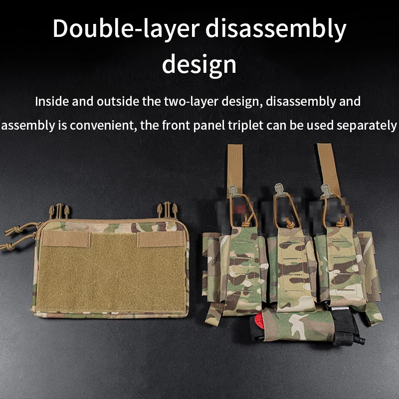 Tactical Vest 5.56mm Triple Functional Package Double-layer Charger Holder 5.56 Triple Mag Pouch Front Grip Tactical Vest Access