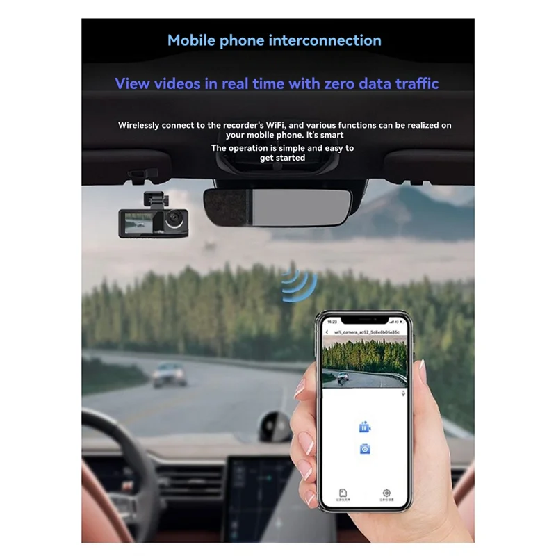 Parking Monitoring 1080P Wifi Dash Cam HD For Car DVR 3 Lens Driving Vehicle Camera 2 Inch IPS Screen For Car
