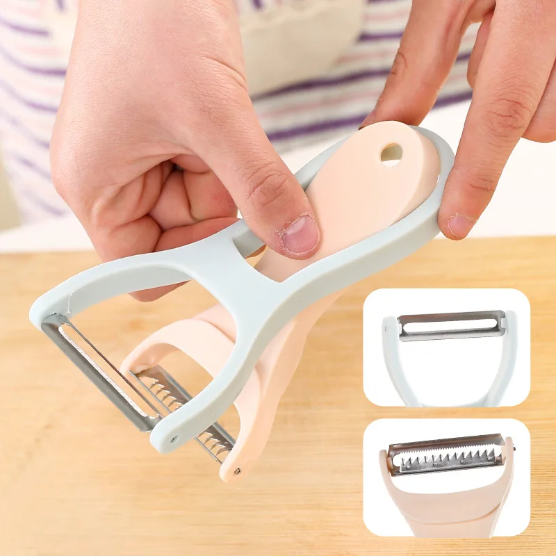 [Buy 1 get 1 free] 2-in-1 paring knife, scraper, household kitchen, fruit and vegetable planer, stainless steel multi-functional planer, melon planer