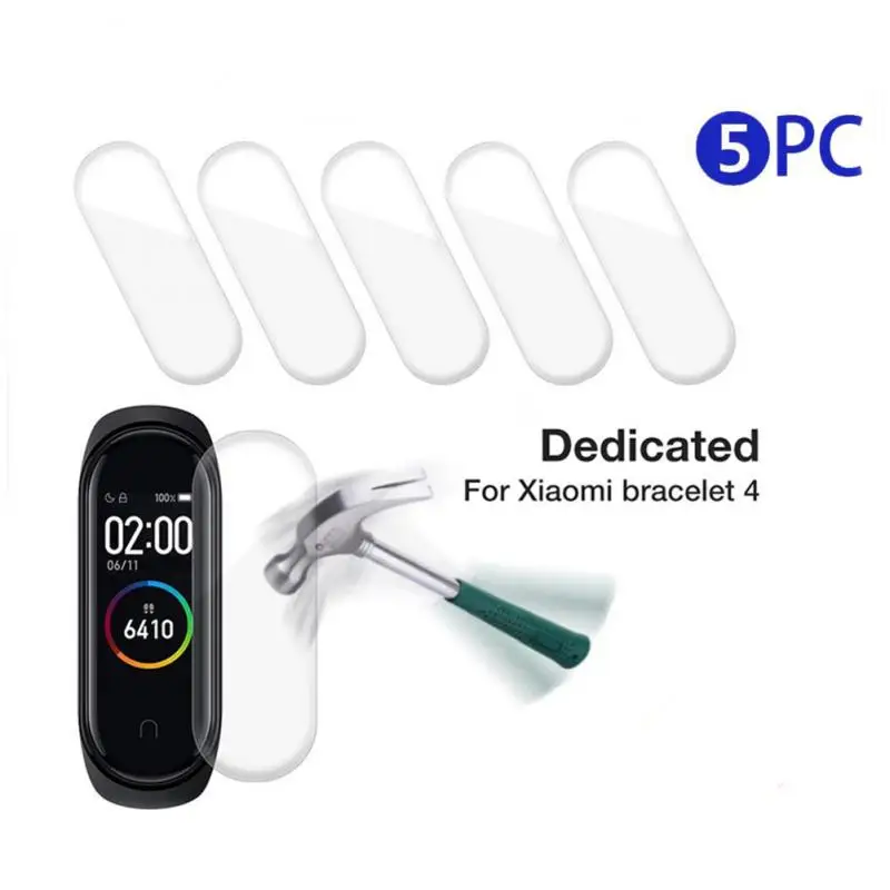 5PCS Hydrogel Film For Xiaomi Mi Band 8 Screen Protector on Xiomi Mi band 8 7 Pro 6 5 4 3 Watch Soft Protective Films Not Glass